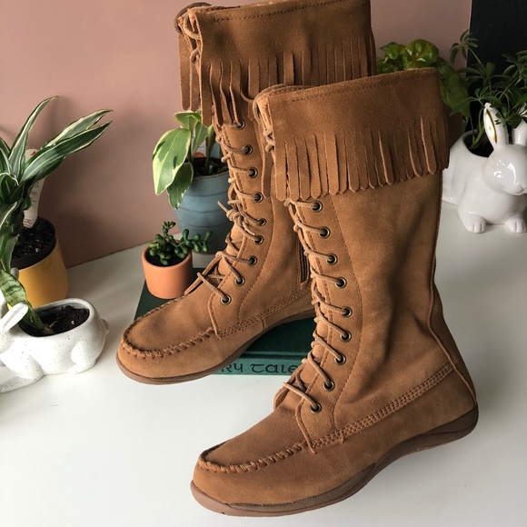 shearling moccasin boots